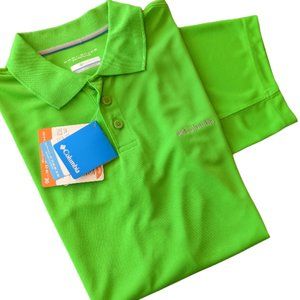 NWT Men's Columbia Sportswear Bright Green Omni-Shade / Omni-Freeze Polo - Large